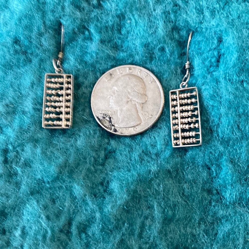 Silver abacas earrings